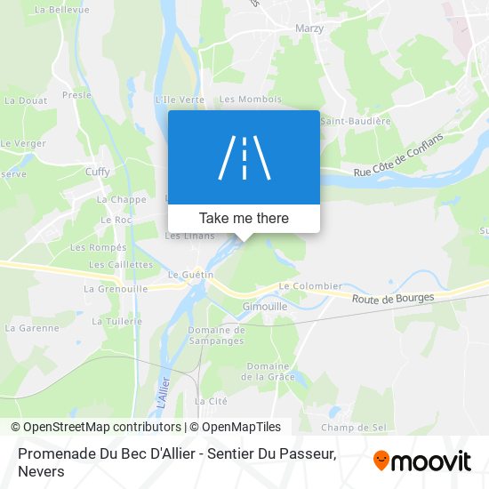 Mapa Promenade Du Bec D'Allier - Sentier Du Passeur