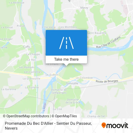Promenade Du Bec D'Allier - Sentier Du Passeur map