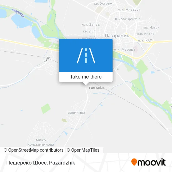Карта Пещерско Шосе