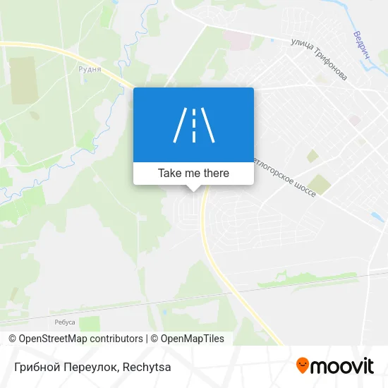 Грибной Переулок map