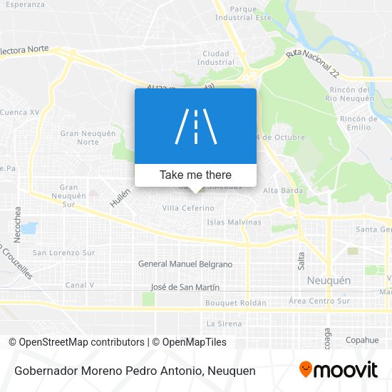 Mapa de Gobernador Moreno Pedro Antonio