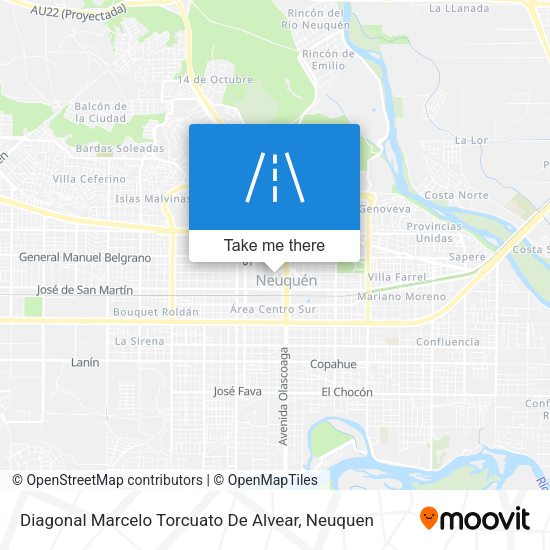 Mapa de Diagonal  Marcelo Torcuato De Alvear