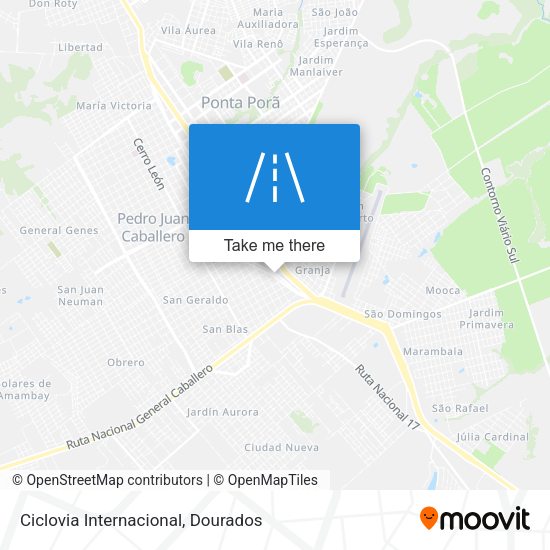 Ciclovia Internacional map