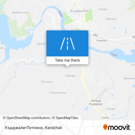 Кърджали-Петлино map