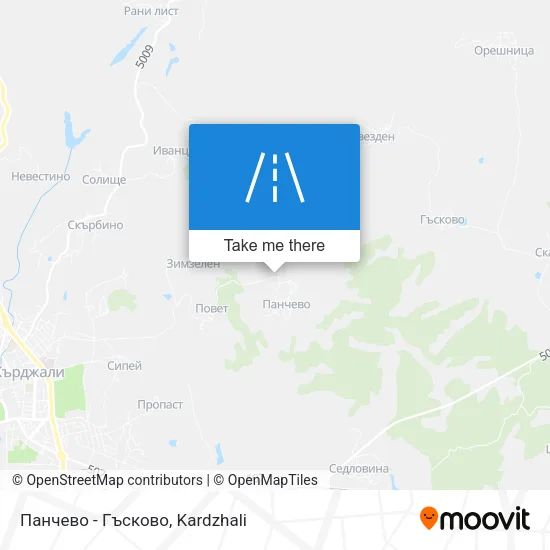Карта Панчево - Гъсково