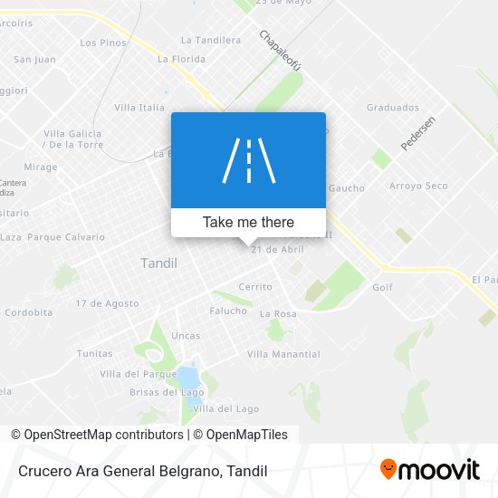 Crucero Ara General Belgrano map