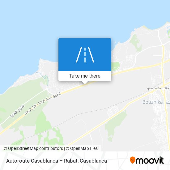 Autoroute Casablanca – Rabat map