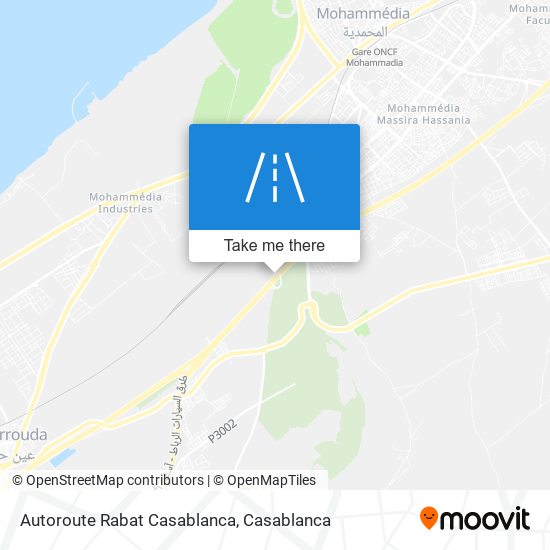Autoroute Rabat Casablanca map