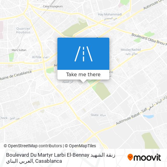 Boulevard Du Martyr Larbi El-Bennay زنقة الشهيد العربي البناي map