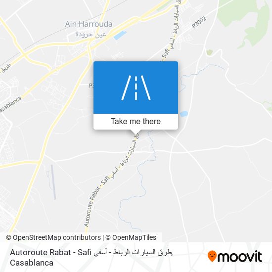 Autoroute Rabat - Safi طرق السيارات الرباط - آسفي map
