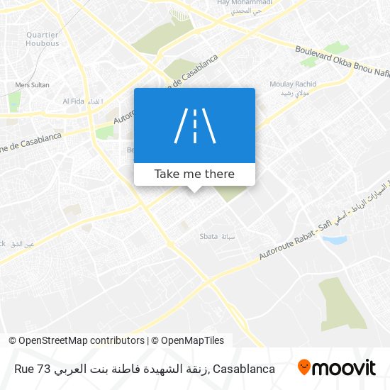 Rue 73 زنقة الشهيدة فاطنة بنت العربي map