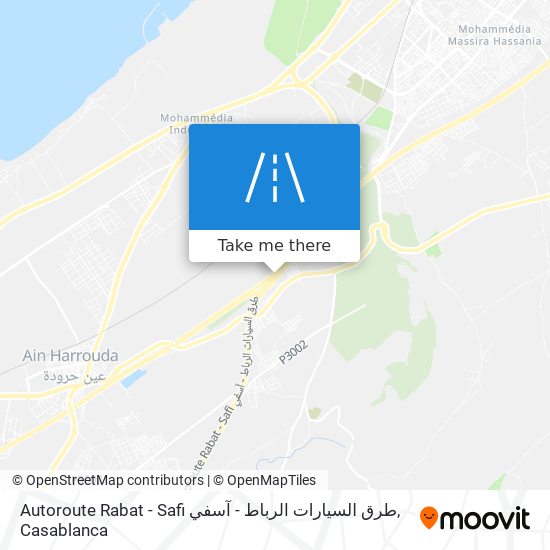 Autoroute Rabat - Safi طرق السيارات الرباط - آسفي map