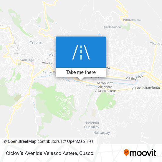 Mapa de Ciclovía Avenida Velasco Astete