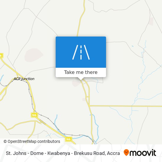 St. Johns - Dome - Kwabenya - Brekusu Road map