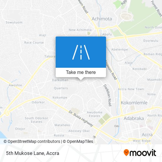 5th Mukose Lane map