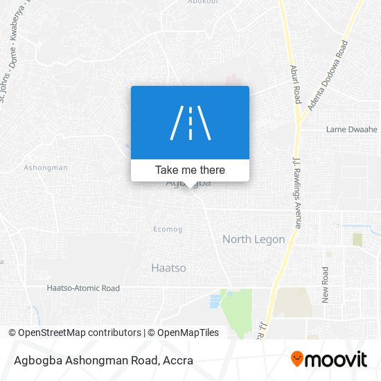 Agbogba Ashongman Road map