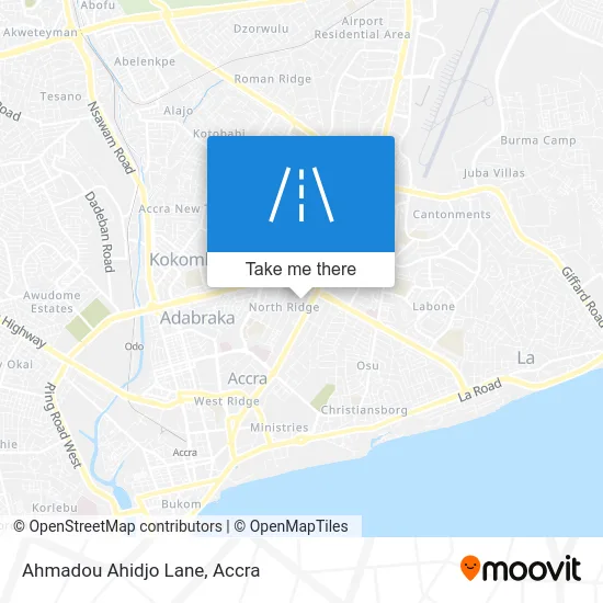 Ahmadou Ahidjo Lane map