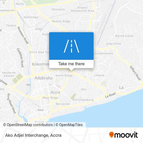 Ako Adjei Interchange map