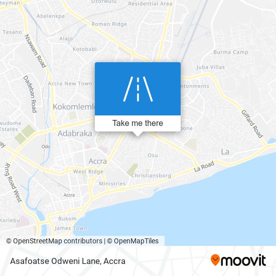 Asafoatse Odweni Lane map