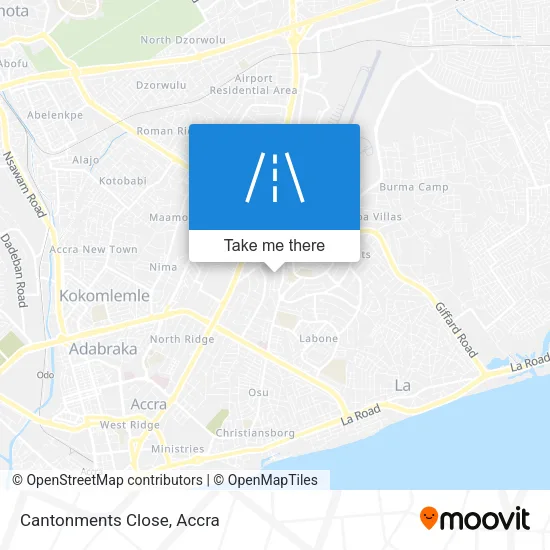 Cantonments Close map