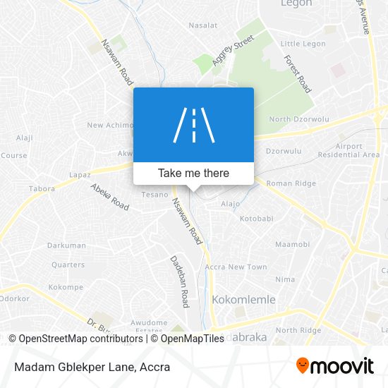 Madam Gblekper Lane map