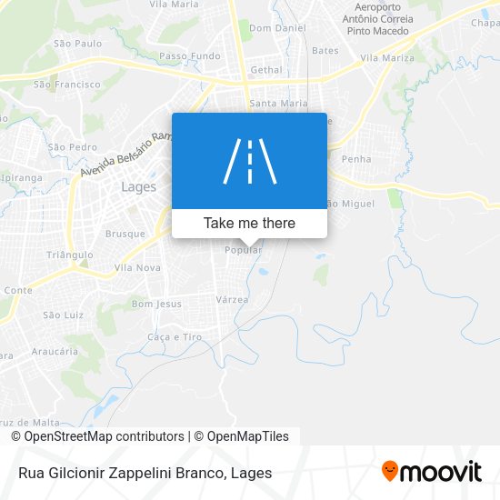 Rua Gilcionir Zappelini Branco map