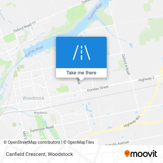 Canfield Crescent map