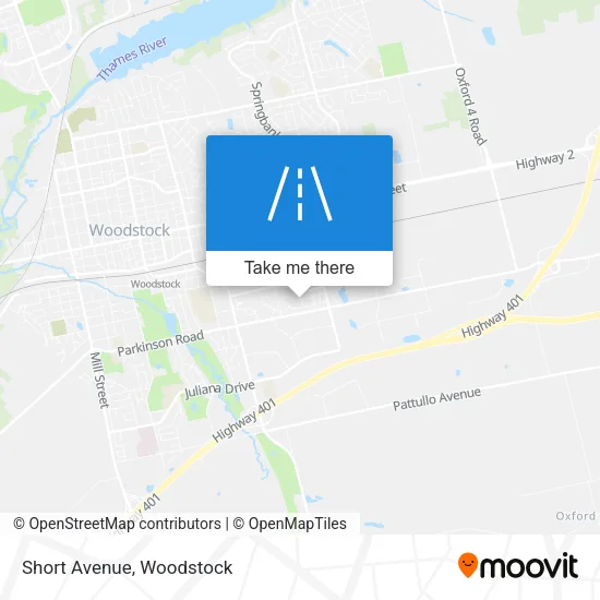 Short Avenue map