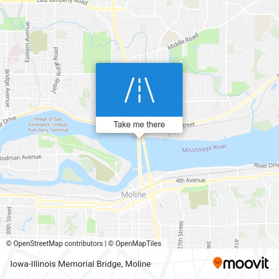 Mapa de Iowa-Illinois Memorial Bridge