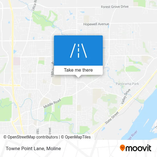 Towne Point Lane map