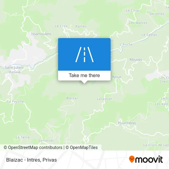 Blaizac - Intres map