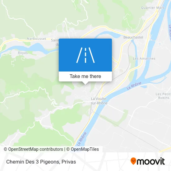 Chemin Des 3 Pigeons map