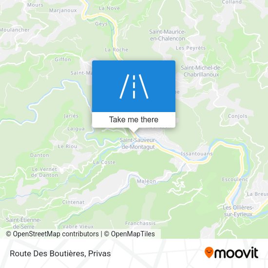 Route Des Boutières map