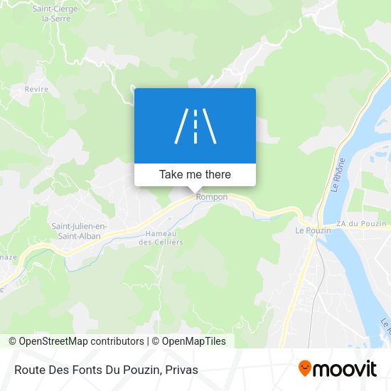 Route Des Fonts Du Pouzin map