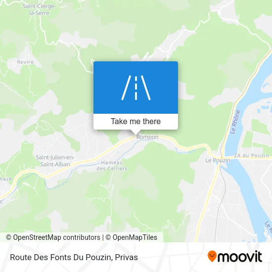 Route Des Fonts Du Pouzin map