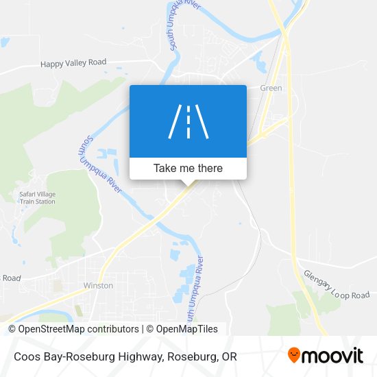 Mapa de Coos Bay-Roseburg Highway