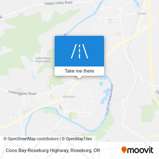 Mapa de Coos Bay-Roseburg Highway