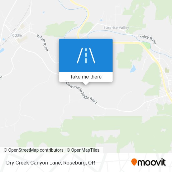 Dry Creek Canyon Lane map