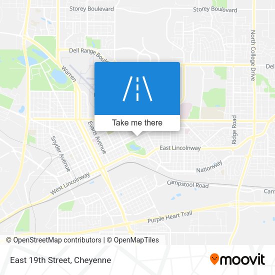 East 19th Street map