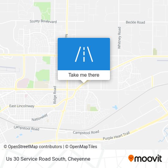 Us 30 Service Road South map