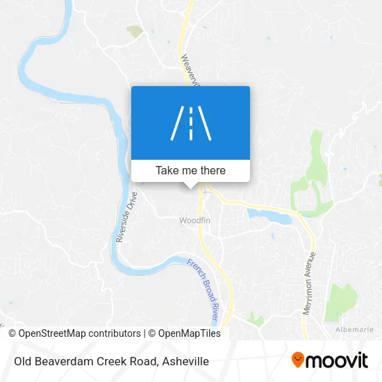 Old Beaverdam Creek Road map
