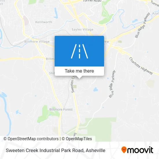 Sweeten Creek Industrial Park Road map