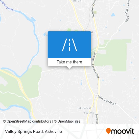 Valley Springs Road map