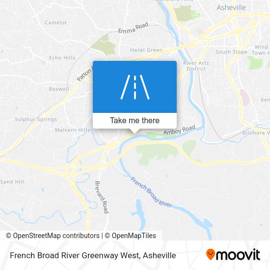 French Broad River Greenway West map