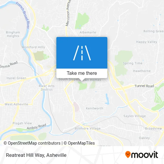Reatreat Hill Way map