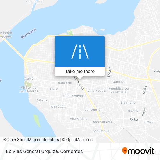 Ex Vias General Urquiza map