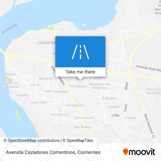 Mapa de Avenida Cazadores Correntinos