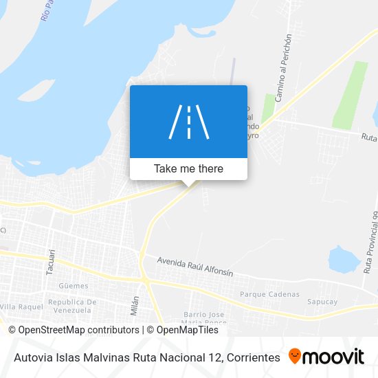 Autovia Islas Malvinas Ruta Nacional 12 map