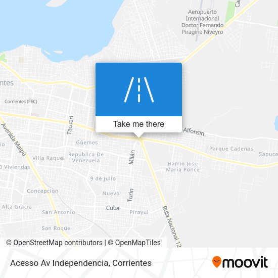Acesso Av Independencia map