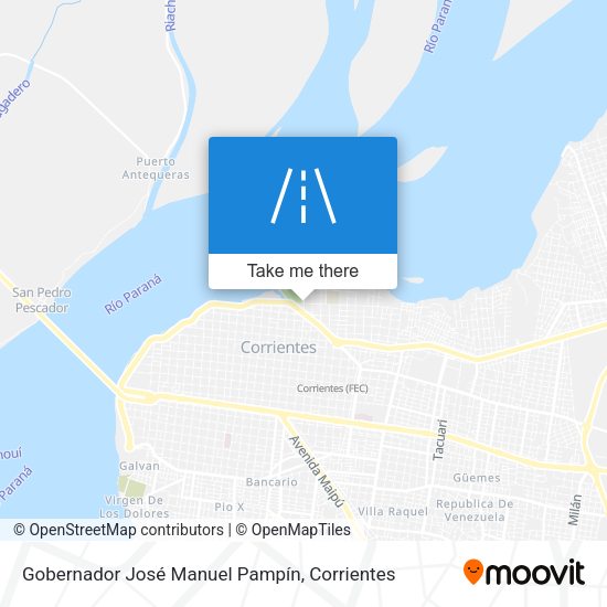 Gobernador José Manuel Pampín map